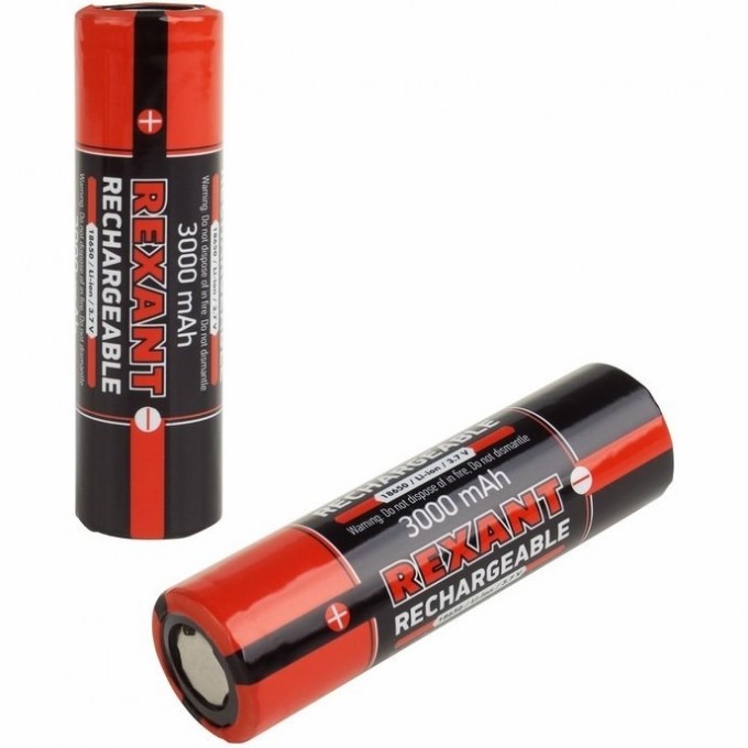 Аккумулятор REXANT Li-ion 18650 3.7V 3000 mAH (2 шт./блистер) 30-2035-05 Аккумулятор REXANT Li-ion 18650 3.7V 3000 mAH (2 шт./блистер) 30-2035-05