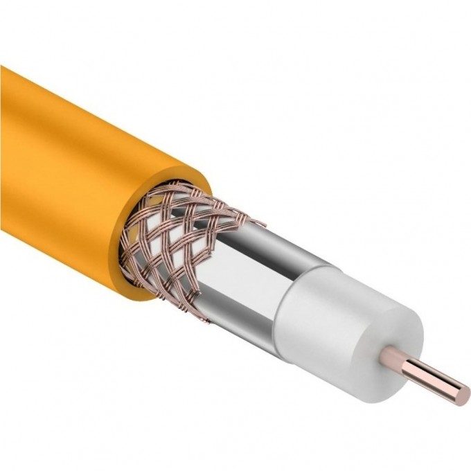 Кабель коаксиальный REXANT RG-6U+Cu нг(А)-HF, Cu/Al/Cu, 64%, 75 Ом, 100 м, INDOOR, оранжевый 01-2654 Кабель коаксиальный REXANT RG-6U+Cu нг(А)-HF, Cu/Al/Cu, 64%, 75 Ом, 100 м, INDOOR, оранжевый 01-2654