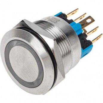 Кнопка антивандальная REXANT Ø22 12В Б/Фикс (6с) (ON)-OFF/(OFF)-ON с подсветкой, зеленая (в упак. 1 шт.)