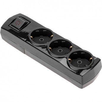 Колодка REXANT PREMIUM 3 гнезда, с/з, с выключателем, черный Колодка REXANT PREMIUM 3 гнезда, с/з, с выключателем, черный