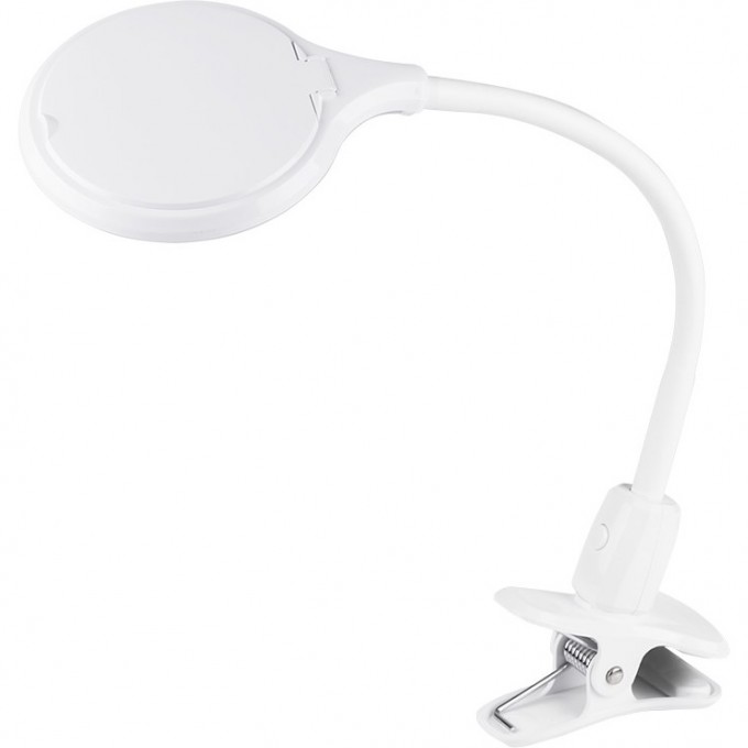 Лупа настольная 3D REXANT с подсветкой 30 LED, прищепка в блистере, белая 31-0246 Лупа настольная 3D REXANT с подсветкой 30 LED, прищепка в блистере, белая 31-0246