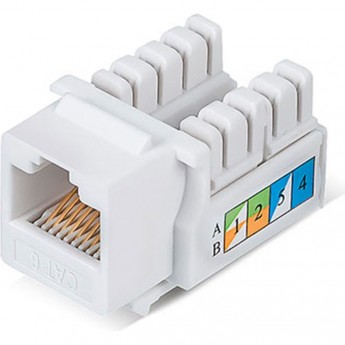 Модуль REXANT PRO KEYSTONE JACK RJ-45(8P8C), UTP неэкранированный CAT 6 тип 90 градусов белый