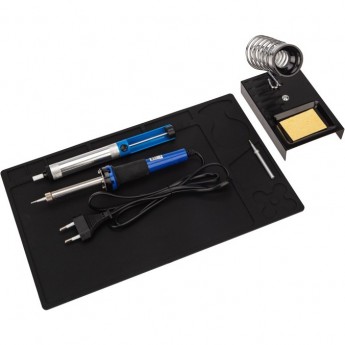 Набор для пайки REXANT К21 продвинутый 2 (паяльник, сменное жало, подставка, экстрактор, коврик)