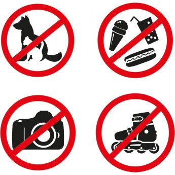 Наклейки REXANT запрещающие знаки 200х200 мм, 4 шт. Наклейки REXANT запрещающие знаки 200х200 мм, 4 шт.