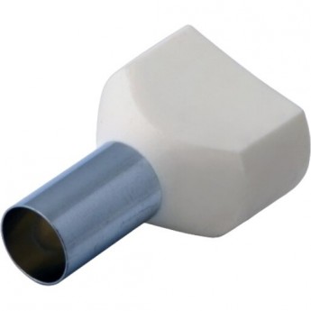 Наконечник штыревой REXANT втулочный изолированный F-14 мм 2х16 мм² (НШВи(2) 16-14/НГи2 16-14) слоновая кость