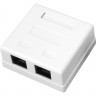 Розетка компьютерная REXANT RJ-45 (8P8C) внешняя 2-порта неэкранированная, категория 5e 03-0151