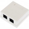 Розетка компьютерная REXANT RJ-45 (8P8C) внешняя 2-порта неэкранированная, категория 6 03-0136