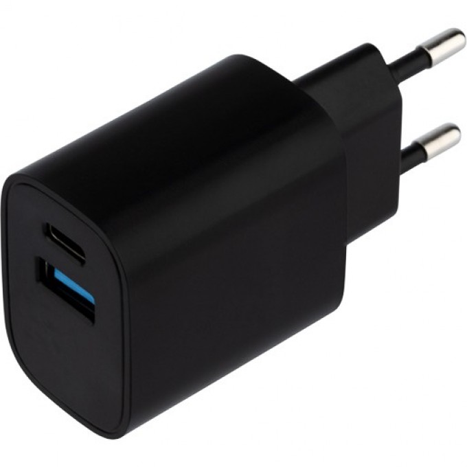 Сетевое зарядное устройство REXANT USB + Type-C 5V 2.4 A черное 16-0297 Сетевое зарядное устройство REXANT USB + Type-C 5V 2.4 A черное 16-0297