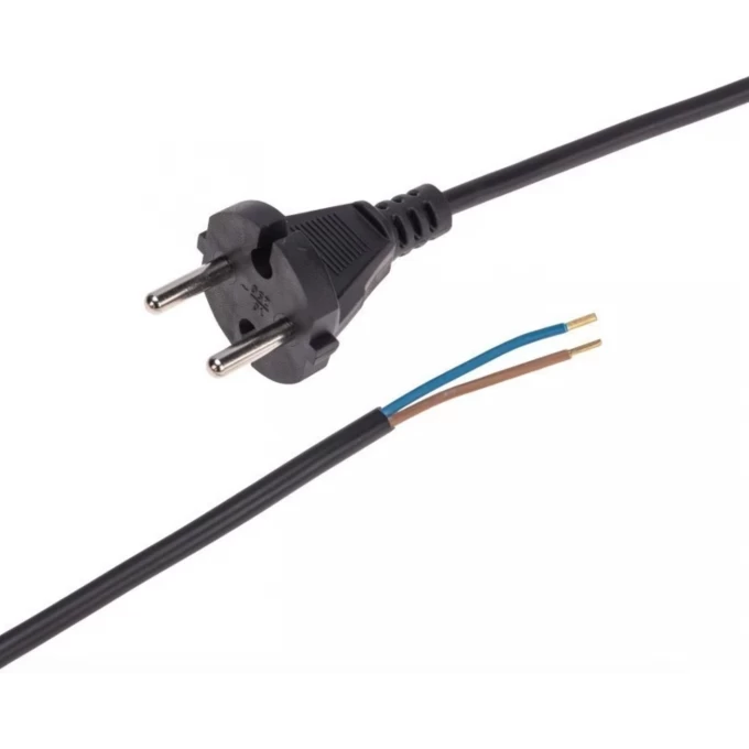 Шнур электрический REXANT с вилкой ПВС 2х0,75 мм² 1,5м, черный 11-1305