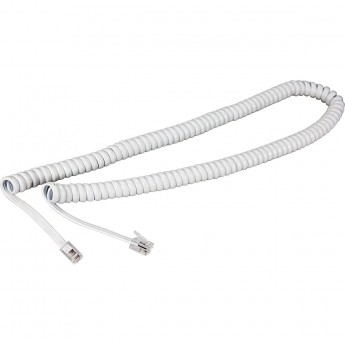 Телефонный шнур REXANT, витой трубочный RJ-10(4P-4C), длина 7 метров, белый