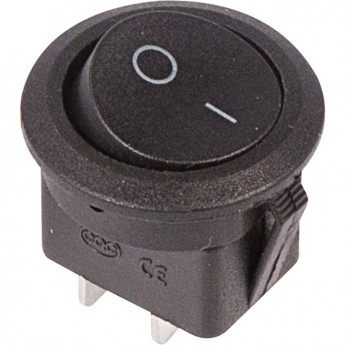 Выключатель клавишный REXANT 250V 6А (2с) ON-OFF круглый черный (RWB-212, SC-214, MRS-102-8)