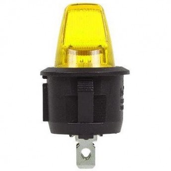 Выключатель клавишный REXANT 6А круглый желтый (перепак. из 12в)